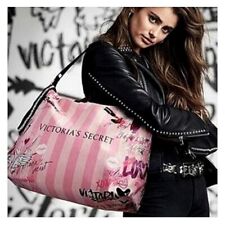 Usado, Bolsa de viagem Victoria's Secret rosa Weekender tote logotipo grafite 17x14 X-Grande comprar usado  Enviando para Brazil