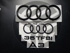 Audi A3 35 TFSI emblemas pretos brilhantes CONJUNTO COMPLETO emblema grade/bota, usado comprar usado  Enviando para Brazil