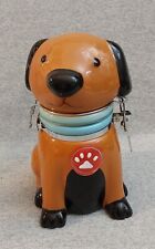  Vintage Cute Puppy Happy Kitchen Ceramic Hinged Dog Treat Jar, Boston Warehouse for sale  Bonney Lake