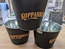Used, 3 x Koppaberg Cider Ice Buckets Bar/Pub/BBQ/Party - Black/Gold/Chrome handles for sale  Shipping to South Africa