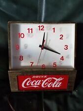 Used, Vintage Drink Coca-Cola Clock Light Lamp Sign Coke Antique Advertising  for sale  Shipping to Canada