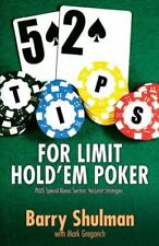 52 Dicas para Limit Hold'em Poker por Shulman, Barry, usado comprar usado  Enviando para Brazil