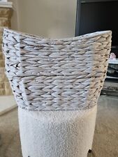 Whitewashed woven basket for sale  TAMWORTH