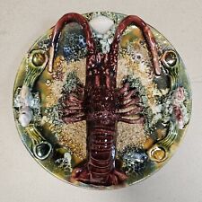 Placa de cerâmica vintage 10" estilo palissy majólica lagosta alívio PORTUGAL, usado comprar usado  Enviando para Brazil