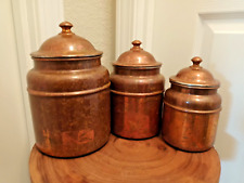 A Set of 3 Vintage Copper Kitchen Containers for sale  Shipping to South Africa