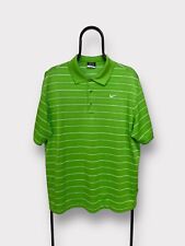 Męska koszula z krótkim rękawem Vintage Nike retro zielona dzianina w paski polo rugby Y2K na sprzedaż  PL