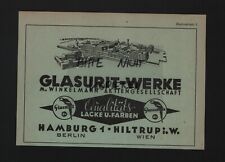 HAMBURG, advertising 1941, Glasurit-Werke M. Winkelmann AG paints colors, used for sale  Shipping to South Africa