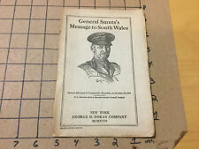 vintage Original -- GENERAL SMUTS'S MESSAGE to SOUTH WALES - 1918 for sale  Shipping to South Africa