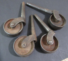 4 rodillos antiguos de colección fuertes ruedas de acero y hierro para muebles segunda mano  Embacar hacia Argentina