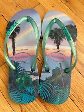 Usado, Chinelos Havaianas Slim Iridescente Silencioso Lilás Verão Palmeira Arco-íris Tamanho 6 comprar usado  Enviando para Brazil