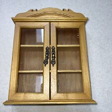 Wood Curio Cabinet Glass Doors Small Wall Mount Or Table 11 3/4" X 9 3/4" for sale  Shipping to South Africa
