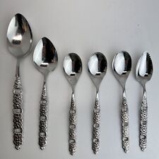 (6) VTG Oneida Community Viola Voila Stainless SPOONS -Asst Serving Soup & Fruit for sale  Shipping to South Africa