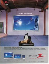2002 Zenith World’s First 60” Plasma HD TV Vintage Magazine Print Ad/Poster for sale  Shipping to South Africa