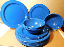 Conjunto de louça de acampamento OD~Cinsa esmaltada azul 19 peças. comprar usado  Enviando para Brazil