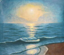 VINTAGE OIL PAINTING SEASCAPE SEASHORE for sale  Shipping to Canada