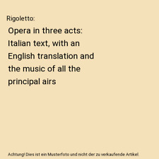 Rigoletto pera three gebraucht kaufen  Trebbin
