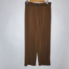 Pantalones de pretina ancha de punto Susan Graver para mujer talla L marrón pequeño nailon, usado segunda mano  Embacar hacia Argentina