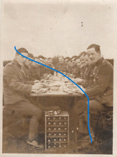WW1  soldier Scottish Horse Yeomanry seated at trestle table having a meal, used for sale  Shipping to South Africa