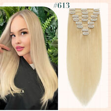 CLEARANCE Clip in Human Hair Extensions 8PCS Full Head 100%Real Remy Hair Blonde for sale  Shipping to South Africa