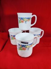 4xArcopal Trianon Florine Luminarc White floral Mug no chips or Cracks Freepost  for sale  Shipping to South Africa