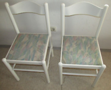 Vintage 80 90s 2 Chairs Solid Wood Shabby Chic Cushioned Wood Chair for sale  Shipping to South Africa