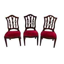Muebles vintage para casa de muñecas - conjunto de 3 sillas tapizadas rojas - prístinas  segunda mano  Embacar hacia Argentina