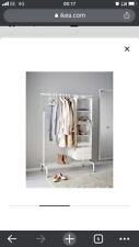 Ikea RIGGA Clothes rack White Clothes Rail Clothes Hanger Wardorbe On Wheels, used for sale  LONDON