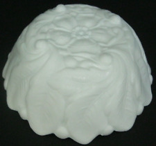 Vintage White Milk Glass Bowl Wild Rose Footed Embossed Flowers Indiana Glass, used for sale  Shipping to South Africa