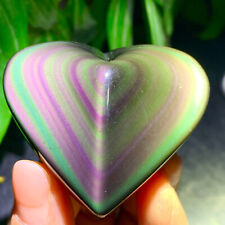 66G  Natural Rainbow Obsidian Polished Quartz Crystal Heart Healing Gemstone for sale  Shipping to Canada