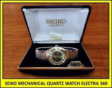 EXCELLENT 1970s SEIKO MECHANICAL QUARTZ WATCH ELECTRA 360 DIAMONDS GOLD RING for sale  Logan