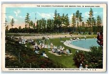 Usado, Cartão postal Seattle Washington WA The Children's Playground and Wading Pool 1924 comprar usado  Enviando para Brazil