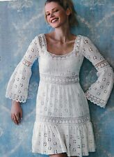 Used, Knitting Pattern copy Ladies designer lace boho dress vintage 34-40" bust 739 for sale  Shipping to South Africa