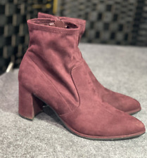 Women's Nine West 10 Luella High Heel Ankle Boots Shoes Wine  for sale  Shipping to South Africa