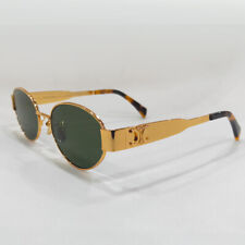 Óculos de sol Celine CL40235U triunfo armação de metal dourado lentes verdes, usado comprar usado  Enviando para Brazil
