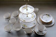Colclough Vintage Bone China Ferns / Stardust pattern 31 piece tea set for sale  Shipping to South Africa