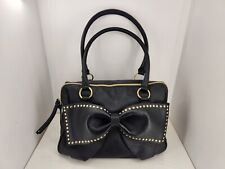 Bolsa satchel Betsey Johnson couro preto cravejado arco alça dupla  comprar usado  Enviando para Brazil