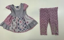 Naartjie Girls Cotton Blend Purple Pink Printed Floral Dress Legging 2Pc Set 4 for sale  Shipping to South Africa