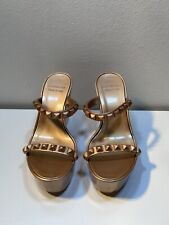 Carmen Del Sol Women’s Size 8 Gold Jelly Wedge W/studded Straps Toni o for sale  Shipping to South Africa