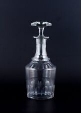Danish glassworks, hand-blown wine decanter in clear faceted cut glass. 1930/40s, used for sale  Shipping to South Africa