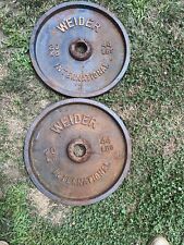 Weider International PAIR of 20kg 44lb Olympic plates Weight 88lbs total 2” hole for sale  Shipping to South Africa