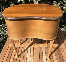 Vintage Morco Wooden Sewing Box on Legs Kidney Shape MCM Storage for sale  Shipping to South Africa