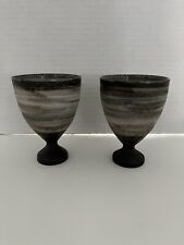 2 copos de vinho cálices cálices arenito cerâmica arte vintage 4" comprar usado  Enviando para Brazil