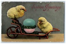 Carro de huevos 1914 Easter Greetings Baby Chicks Wyoming Wisconsin WI postal publicada, usado segunda mano  Embacar hacia Argentina