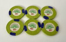Lot of 6 - Sunset Circus 50 LL Casino Lime Green Poker Chips Lebanon for sale  Shipping to South Africa