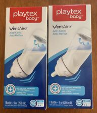 3 Playtex VentAire Anti-Colic Anti-Reflux 9oz Bottles 3M+ Medium Flow BPA Free, used for sale  Shipping to South Africa