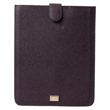 Used, DOLCE & GABBANA Tablet Case Dark Brown Leather Logo Plaque Cover Sleeve 450usd for sale  Shipping to South Africa