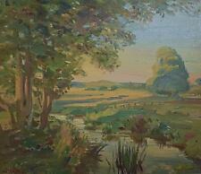 THE RIVER NENE KISLINGBURY OIL PAINTING 1950s GEORGE HERBERT BUCKINGHAM HOLLAND for sale  Shipping to South Africa