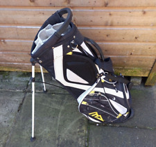 Black white gold  MD Golf 7Way cart trolley stand  bag. 9 pockets x2 carry strap, used for sale  Shipping to South Africa