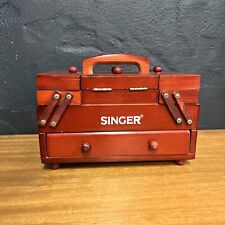 Miniature Singer TRAVELER Wooden Sewing Basket Wood Box Mini Fold Out B182 for sale  Shipping to South Africa