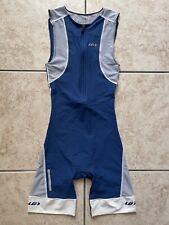 Louis Garneau Men's Pro Tri Suit Blue Medium Compression Cycle Running Swim Bib for sale  Shipping to South Africa